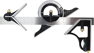 Adjustable Sliding Combination Square Ruler Horizontal Square Multi-Function Carpentry Squares Right 90 Degree Angle Rulers Protractor Level Measuring Set Woodworking Tools Inch/Metric(12"/30cm)