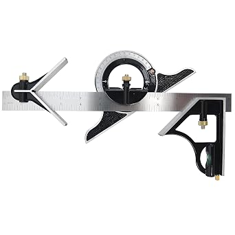 Adjustable Sliding Combination Square Ruler Horizontal Square Multi-Function Carpentry Squares Right 90 Degree Angle Rulers Protractor Level Measuring Set Woodworking Tools Inch/Metric12"/30cm