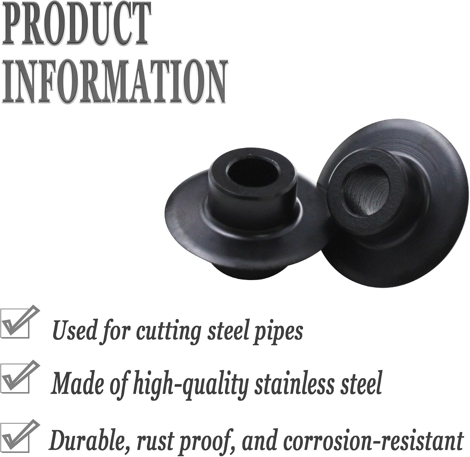 Alloy Pipe Cutter Replacement Wheel #33100, Cutting Blade Wheel, 2 Pack | Durable alloy pipe cutter wheel, replacement part fits RIDGID 1A, 2A, 42A & Model F-3 pipe cutters