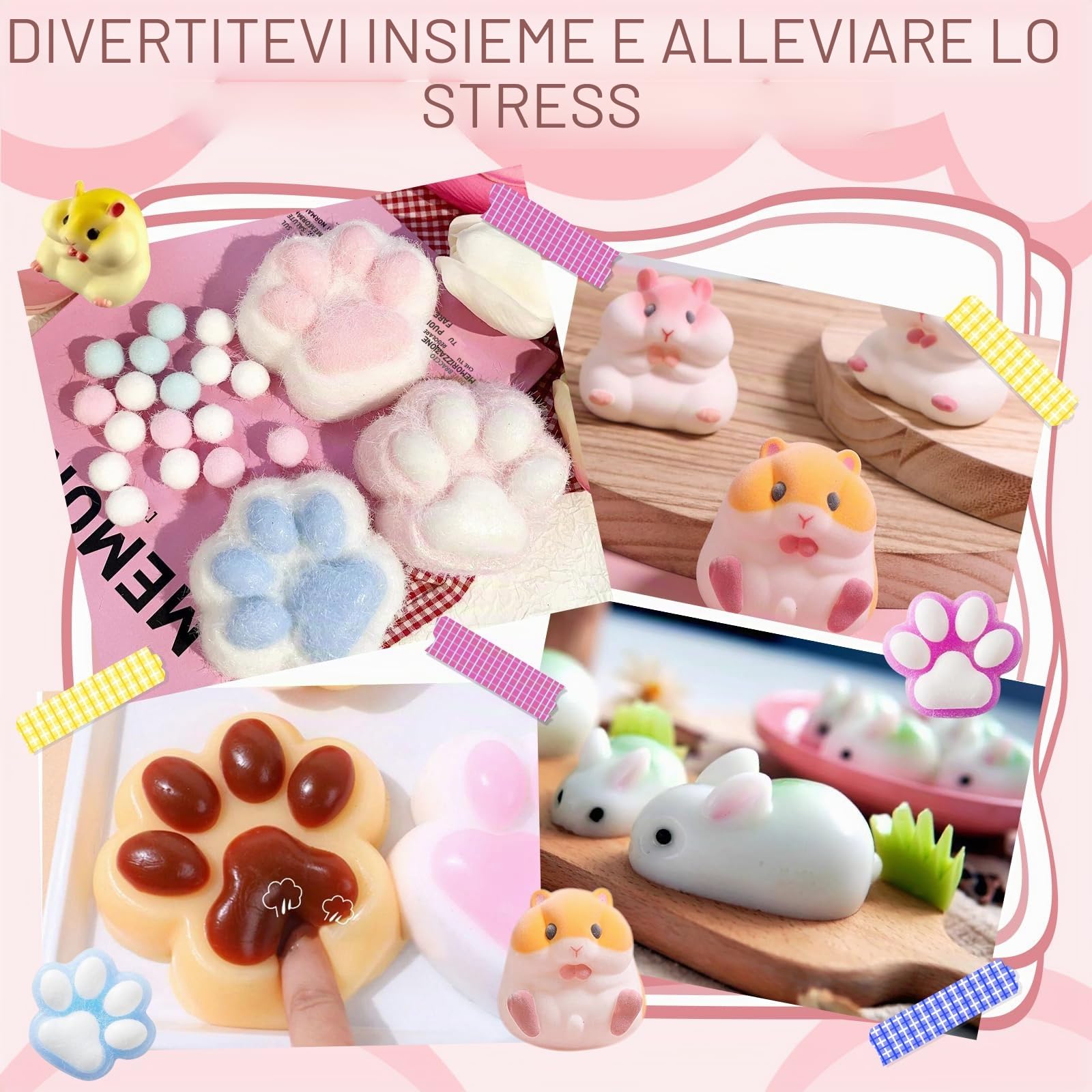 Silicone liquido per Taba Squishy, set fai da te, 500 g 1: 1 rapporto misto, gomma siliconica super morbida, kit fai da te per la gestione dello stress, amanti dei gatti e dei criceti, creativi per