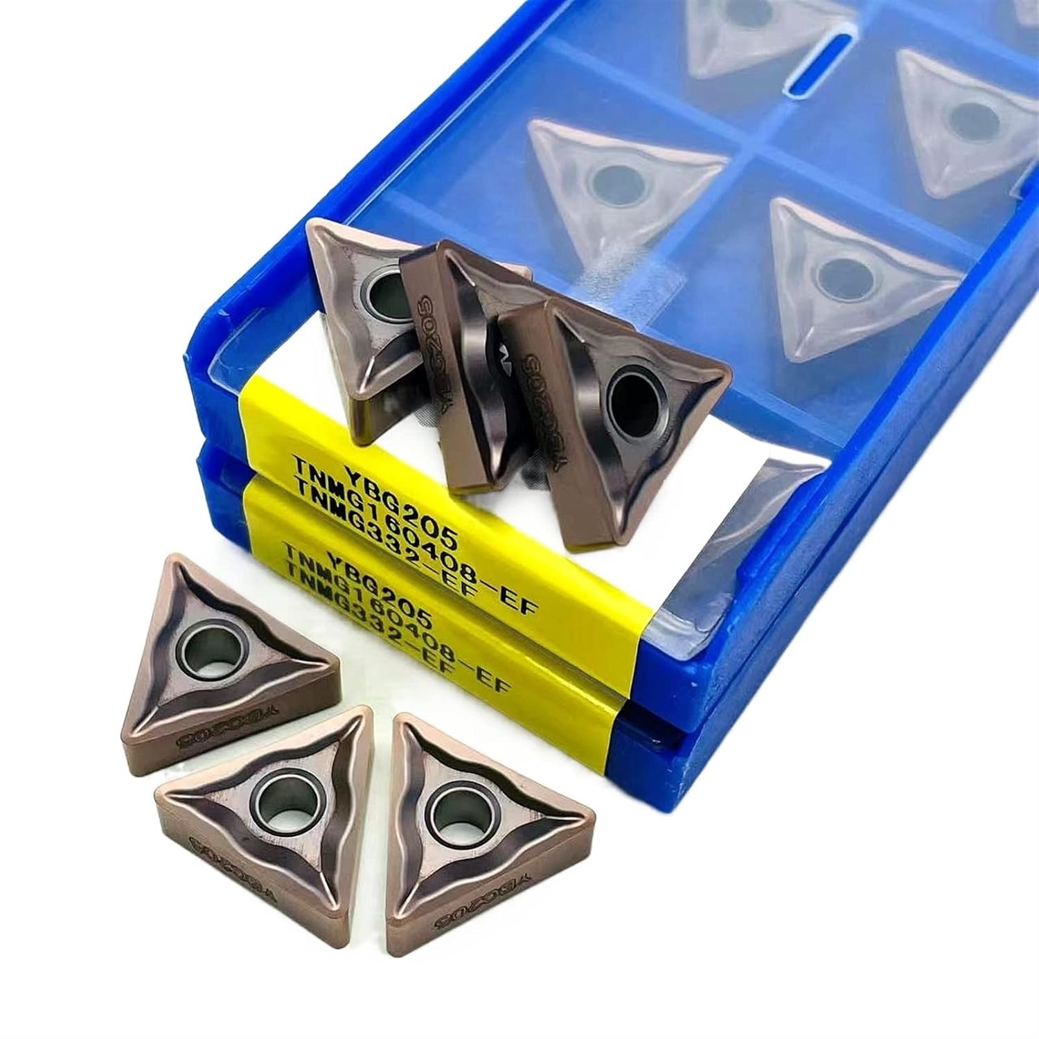 Indexable Carbide Lathe Tool 10PCS TNMG160404-EF YBG205 TNMG160408-EF Original Carbide Inserts CNC Tools(TNMG160404-EF YBG205)