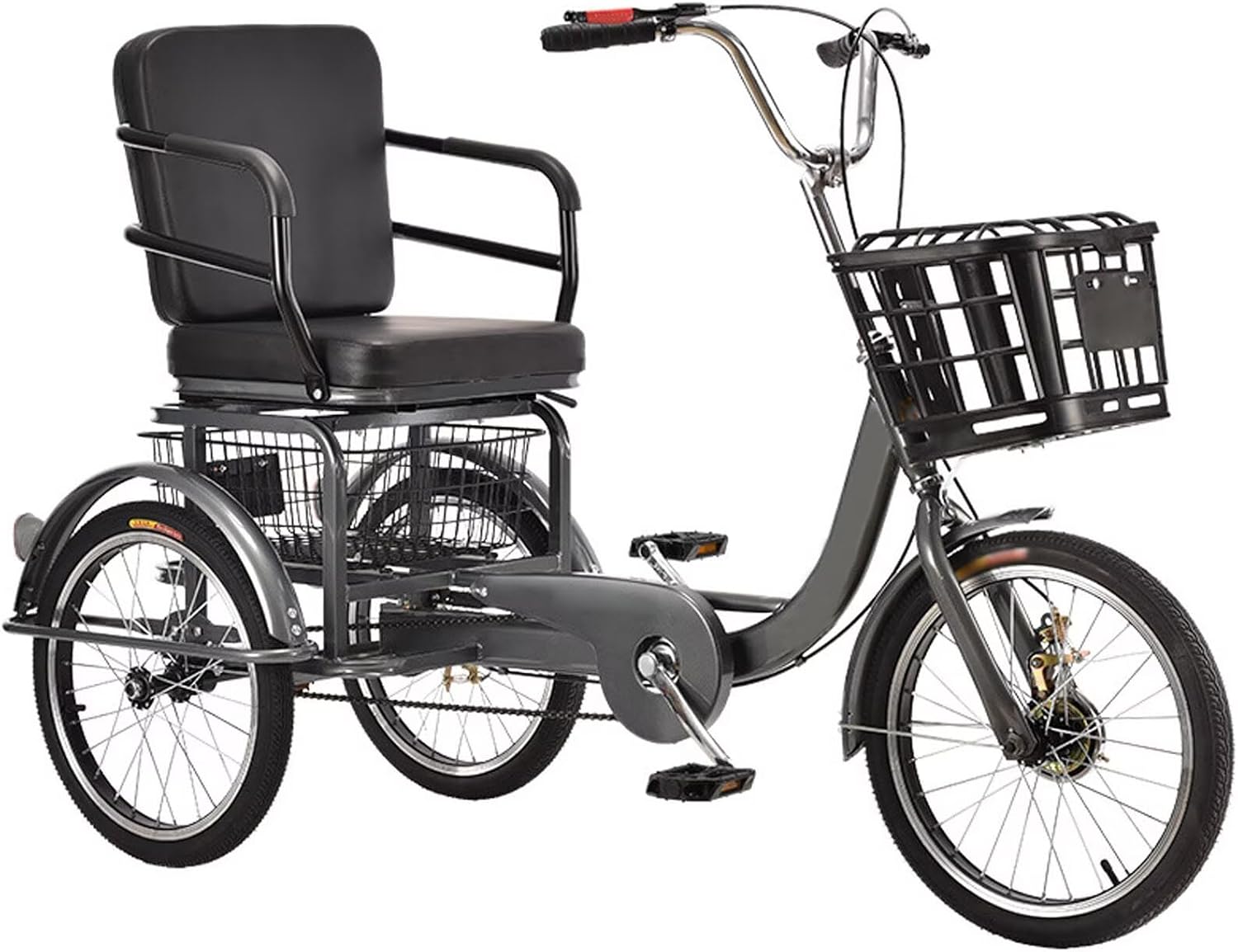 Triciclo para adulto con frenos de tambor dual y asiento ajustable miniatura 1