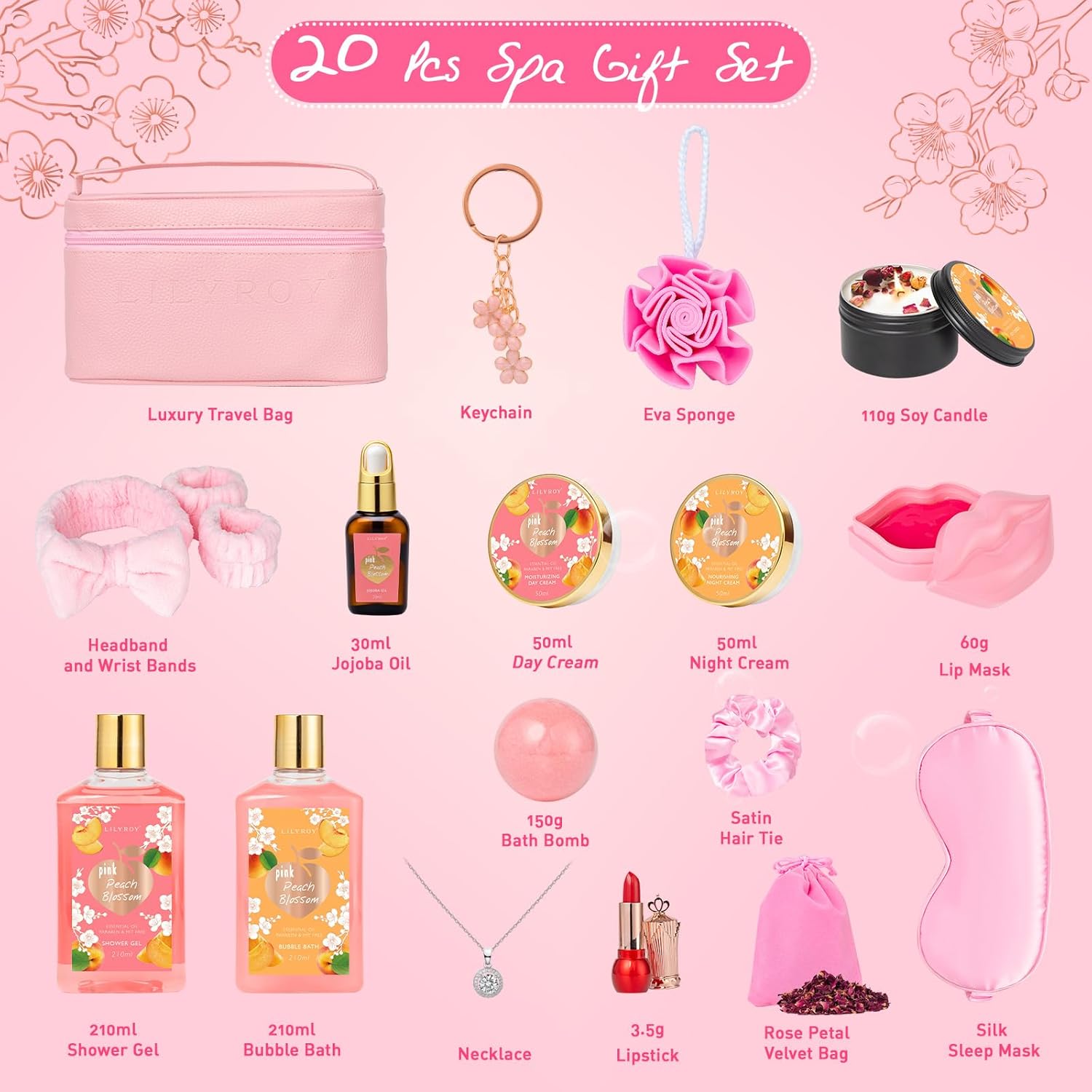 Valentines Day Gifts for Women -20Piece Luxury Bath and Body Gift Bath Gift Set for Women, Spa Gift Sets | Mothers Day, Christmas, Birthday, Anniversary, Holiday Gift for Her, Gifts for Mom - Image 2