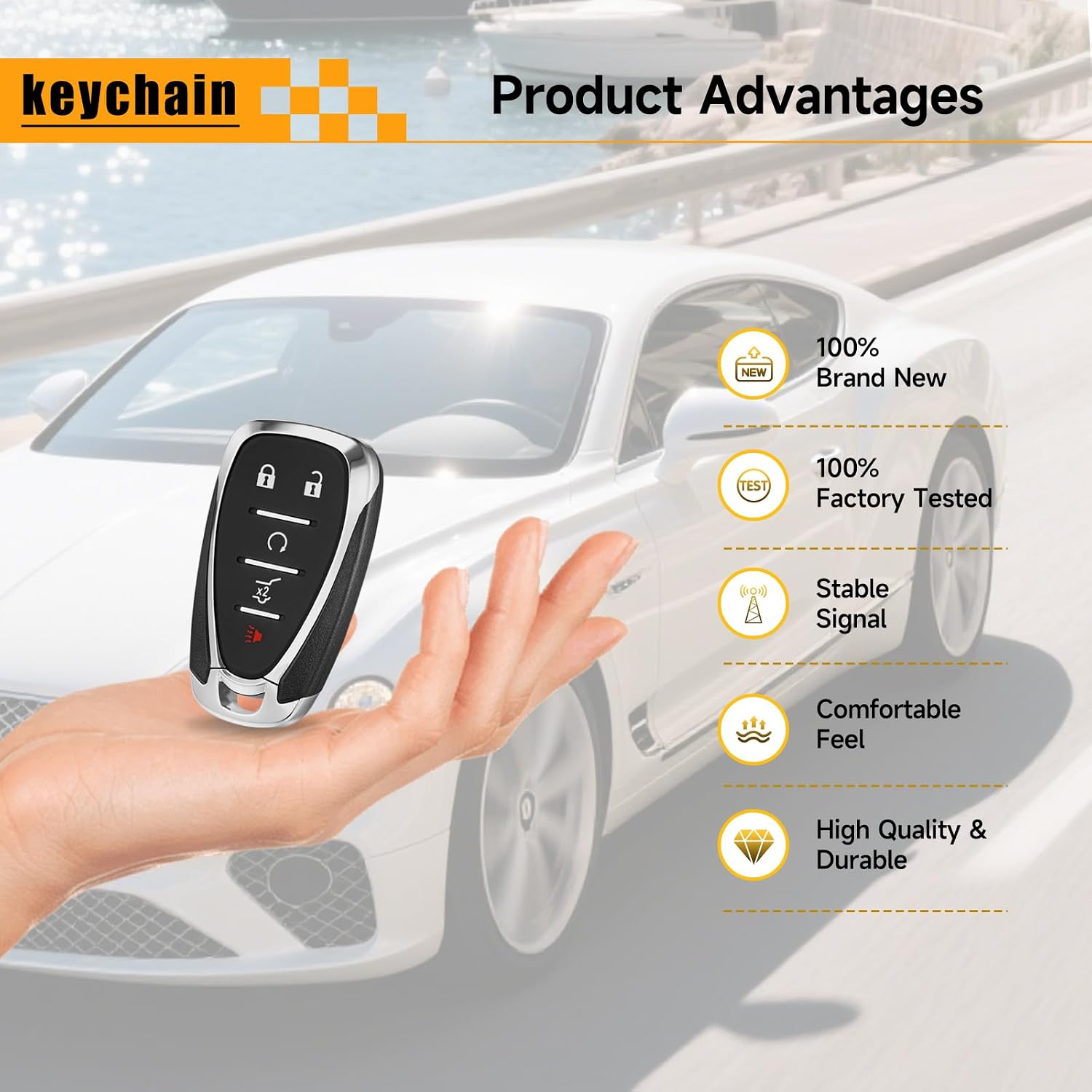 Smart Key Fob Replacement Fits for Chevy Traverse 2018 2019 2020 2021 2022 2023 2024 2025 Blazer 2019-2025 Trailblazer 2021-2025 Proximity Car Keyless Entry Remote Control Remote HYQ4EA 433Mhz
