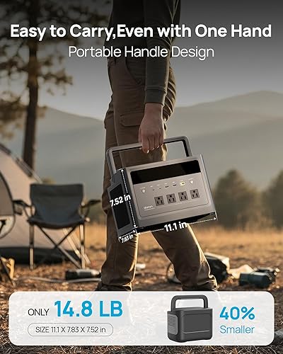 Miniatura 4 de Estación de energía portátil 2026 de 1000 W (sobretensión de 2000 W), generador solar de batería LiFePO4 de 576 Wh, banco de energía de 110 V,