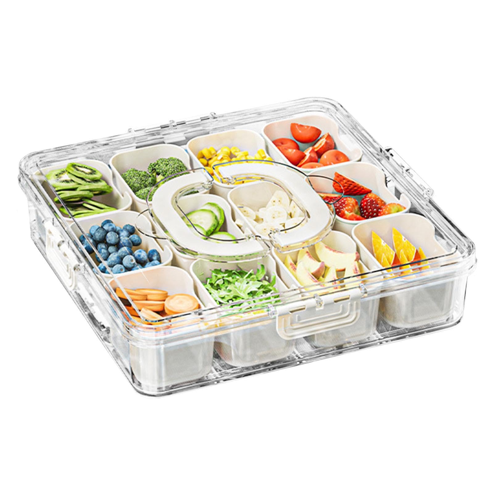 Plateau à goûter avec couvercle compartimenté pour buffet de fête et rangement frigo