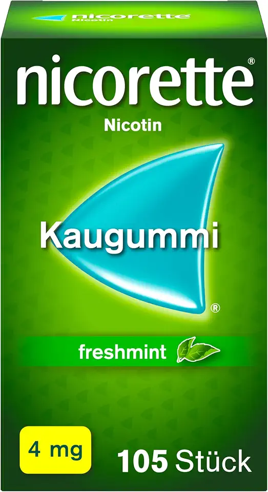 Kehlkopfkrebs 1 NICORETTE Kaugummi 4mg freshmint – Nikotinkaugummi zur Raucherentwöhnung – Minzgeschmack – mit 4mg Nikotin – Rauchen aufhören – 105 St.