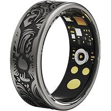 Smart Ring Heart Rate Monitor Sleep Ring Fitness Tracker Blood Pressure Step Counter Calories Pedometer Waterproof Health Vintage Smart Rings for Men Women Unique Anillo inteligente
