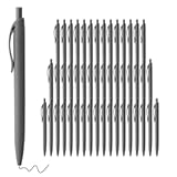 deegtran Pens Bulk, 50 Pack No Bleed Grey Barrel Black Ink Click Pens, Wholesale Retractable Ballpoint Pens, Pen Medium Point, Smooth black Ink Pen, 1.0MM