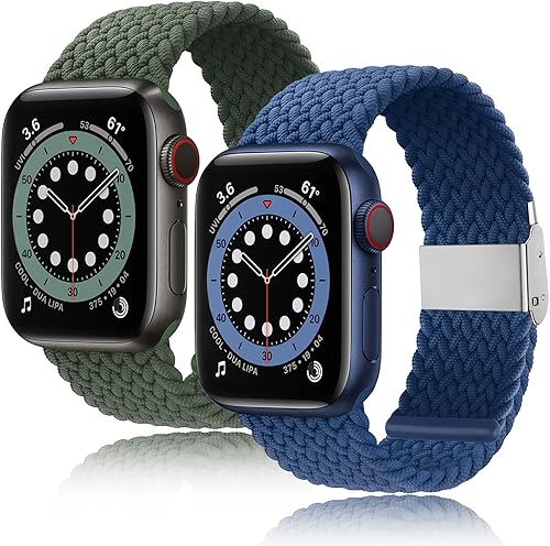 Correa elástica de nailon trenzada Solo Loop compatible con Apple Watch UltraSE87654321 para hombres y mujeres, correa deportiva suave ajustable