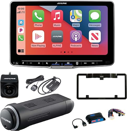 Alpine ILX-F509 Halo9 Receptor de 9 pulgadas compatible con Android Auto inalámbrico y Apple CarPlay con interfaz de volante, sintonizador satelital