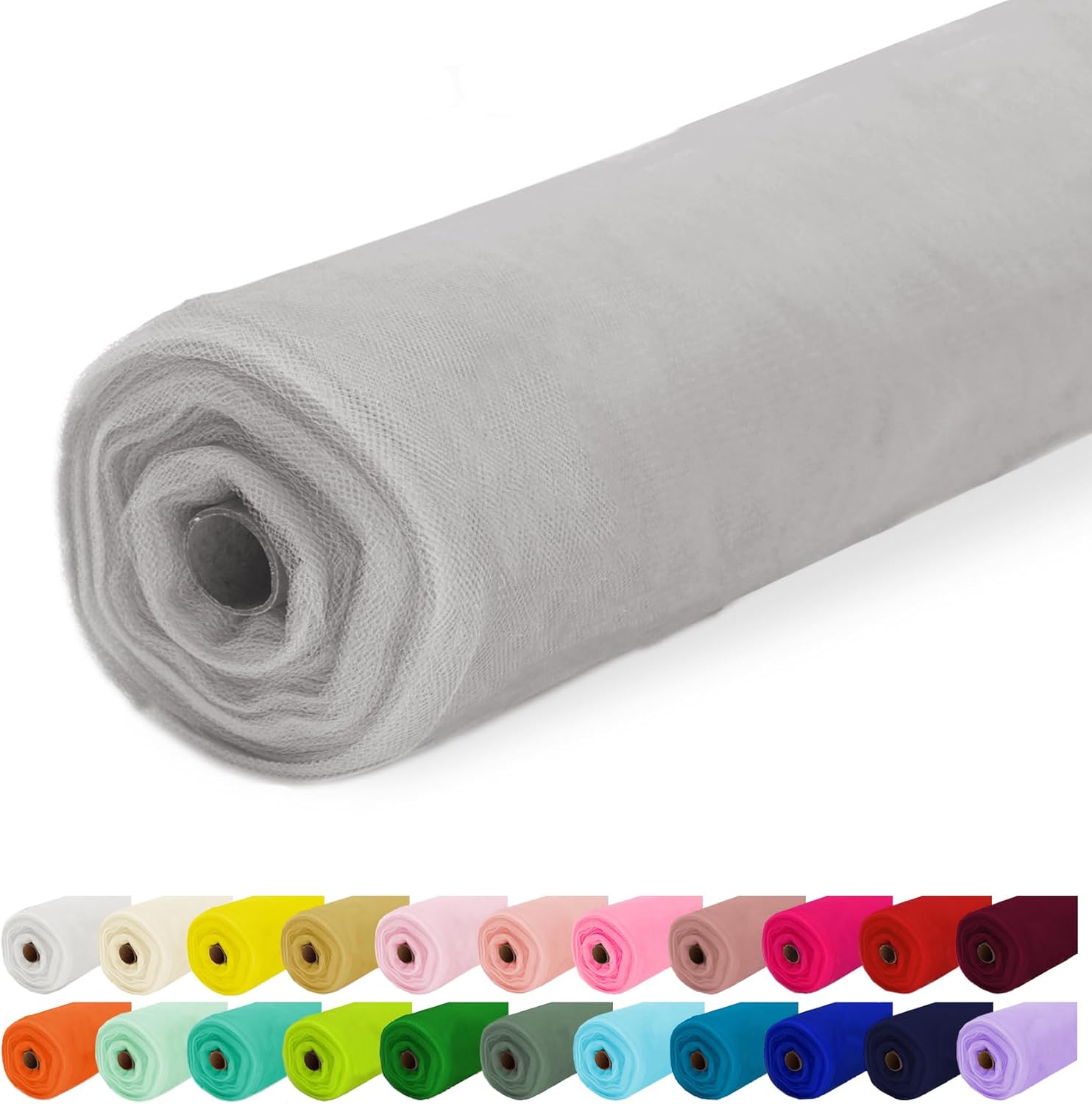 White Tulle Fabric 108" x 10 Yards (30FT) Tulle Bolt for Wedding Decoration DIY Tutu Party Backdrop Baby Shower Table Skirts Christmas Gift Wrapping