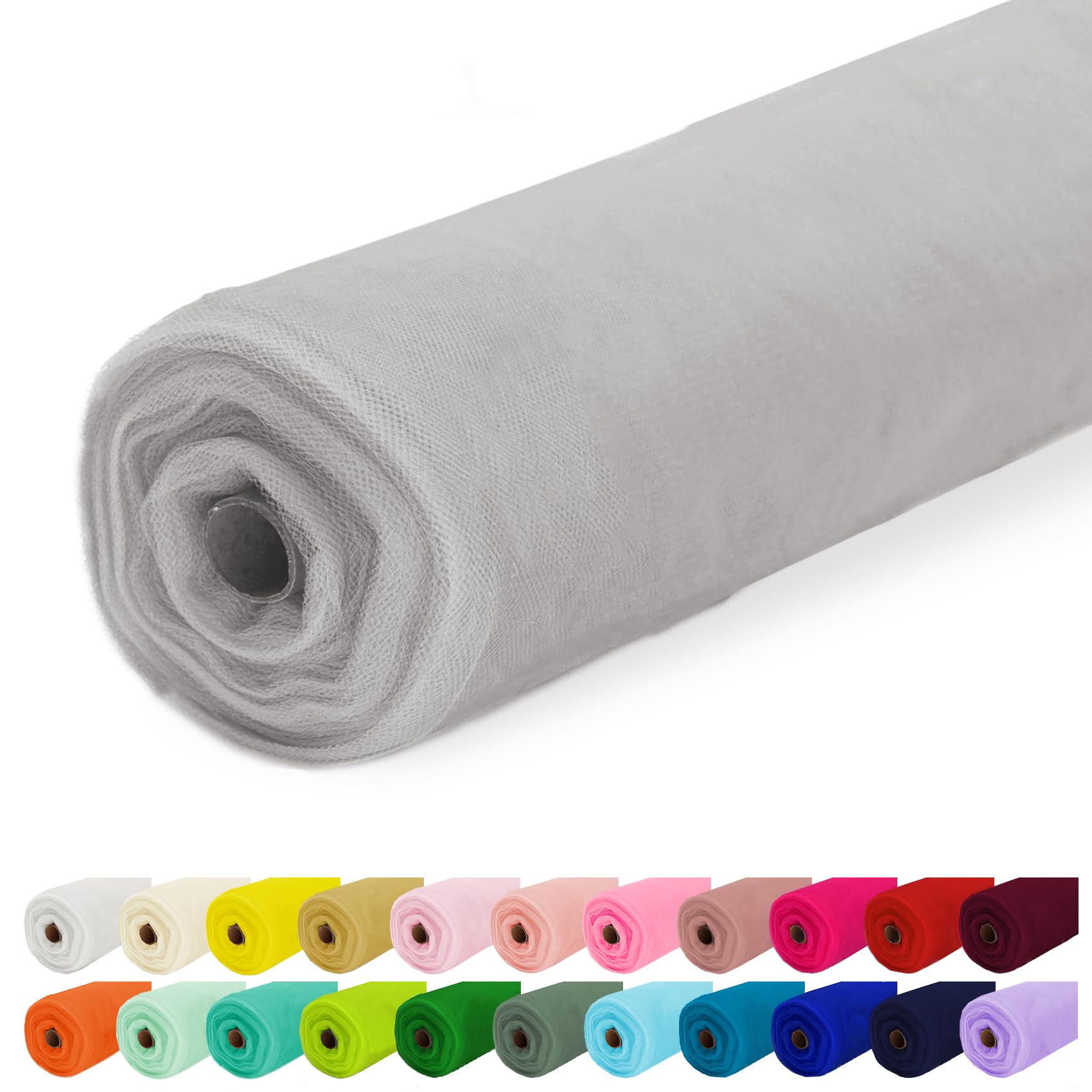 Luceinvita Tulle Fabric Roll, 54" x 10 Yards (30FT) Tulle for Wedding Christmas Decorations Pew Bow Tutu Party Backdrop Baby Shower Table Skirts Gift
