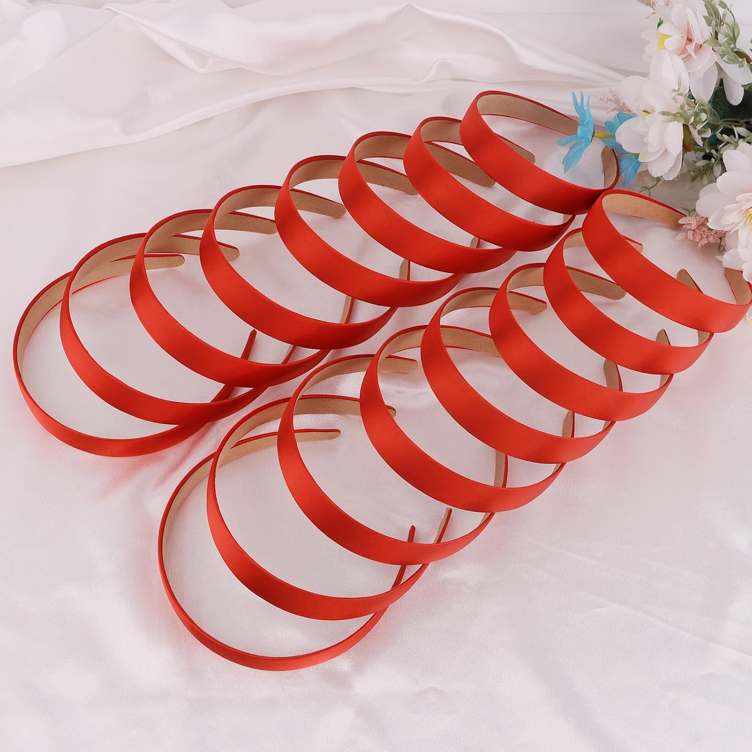 Semato 16 Pcs Red Headbands for Women and Girls 1 Inch Non-Slip Hair Bands Dseign DIY Craft Hair Accessories