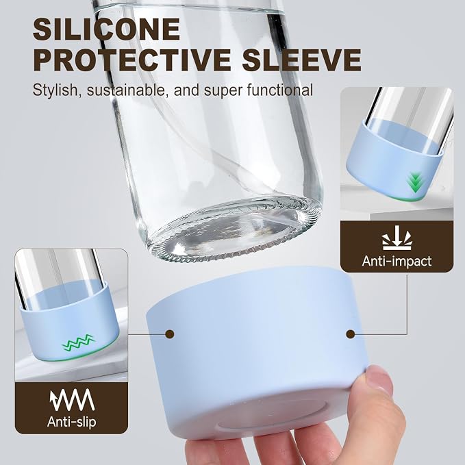 Botellas de vidrio con atomizador y funda de silicona, 2 unidades 16 oz miniatura 6