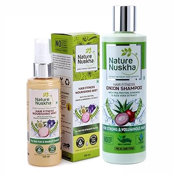 Nature Nuskha Cleanse + Nourish Hair Fitness Solution- Unique Combo Pack of Anti-Dandruff Shampoo (250 ml) and Mist (100 ml)