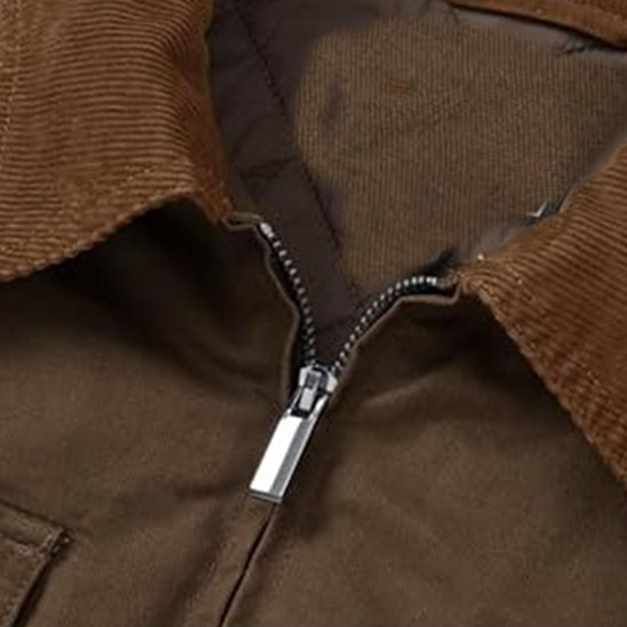 Giacche da uomo in cotone trapuntato con colletto con risvolto Cargo autunno e inverno giacca da lavoro con cerniera cappotto trapuntato casual da uomo