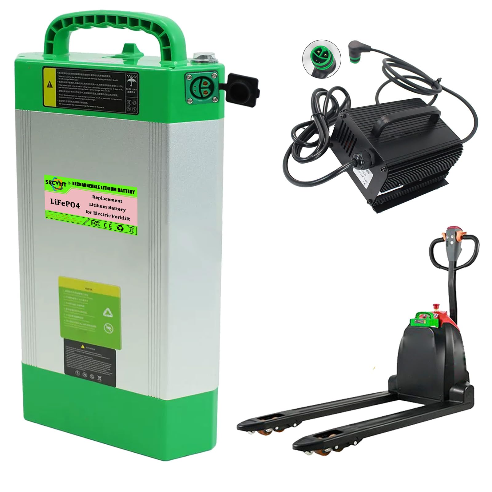 24-V 48-V Batterie Elektro-Gabelstapler Ohne CAN-Bus Lithium-Batterie für Elektro-Hubwagen CBD15JLI2 LiFePO4-Batterien für Teleskoplader CBD20JLI2 mit BMS,48v20ah Rhombus Charger