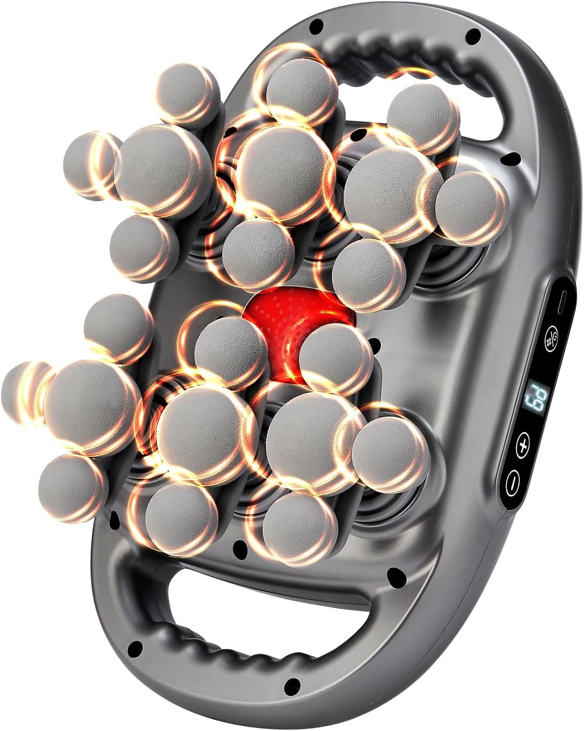 Pistolet de massage à 22 têtes, pistolet de massage musculaire rechargeable avec 9 modes et 9 niveaux, écran LCD, thérapie par lumière rouge