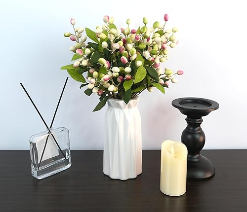 Miniatura 5 de 5 piezas de flores artificiales, tallos de bayas sintéticas, ramas de bayas falsas, espray para jarrón, hogar, oficina, decoración de fiesta (mezcla