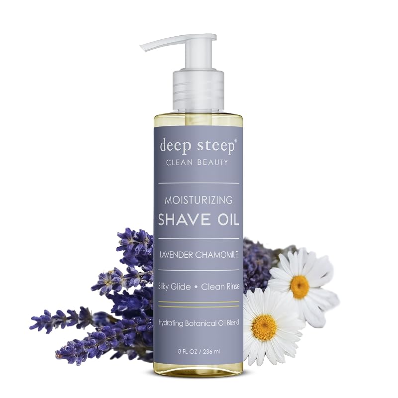 Óleo de barbear Deep Steep Lavanda e Camomila com ácido hialurônico, niacinamida, jojoba, argan, manteiga de karité e aloe vera