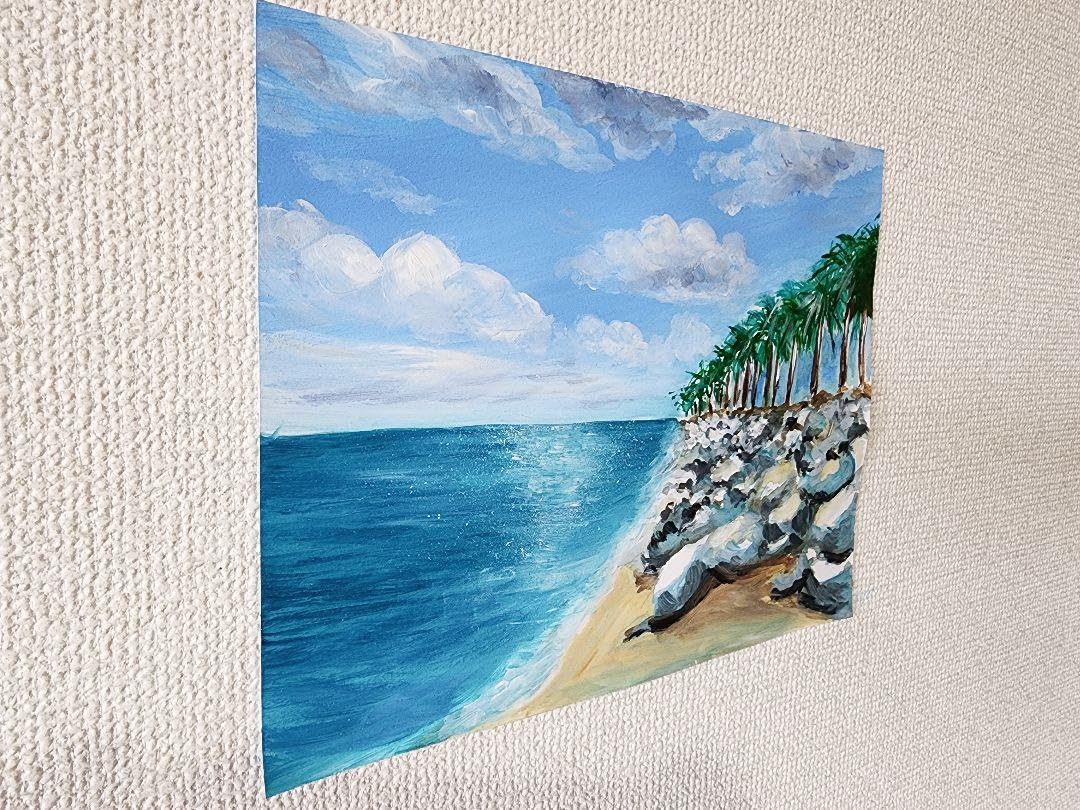 Amazon.co.jp: 風景画 海の絵 アクリル画 アート 自然 絵画 夏