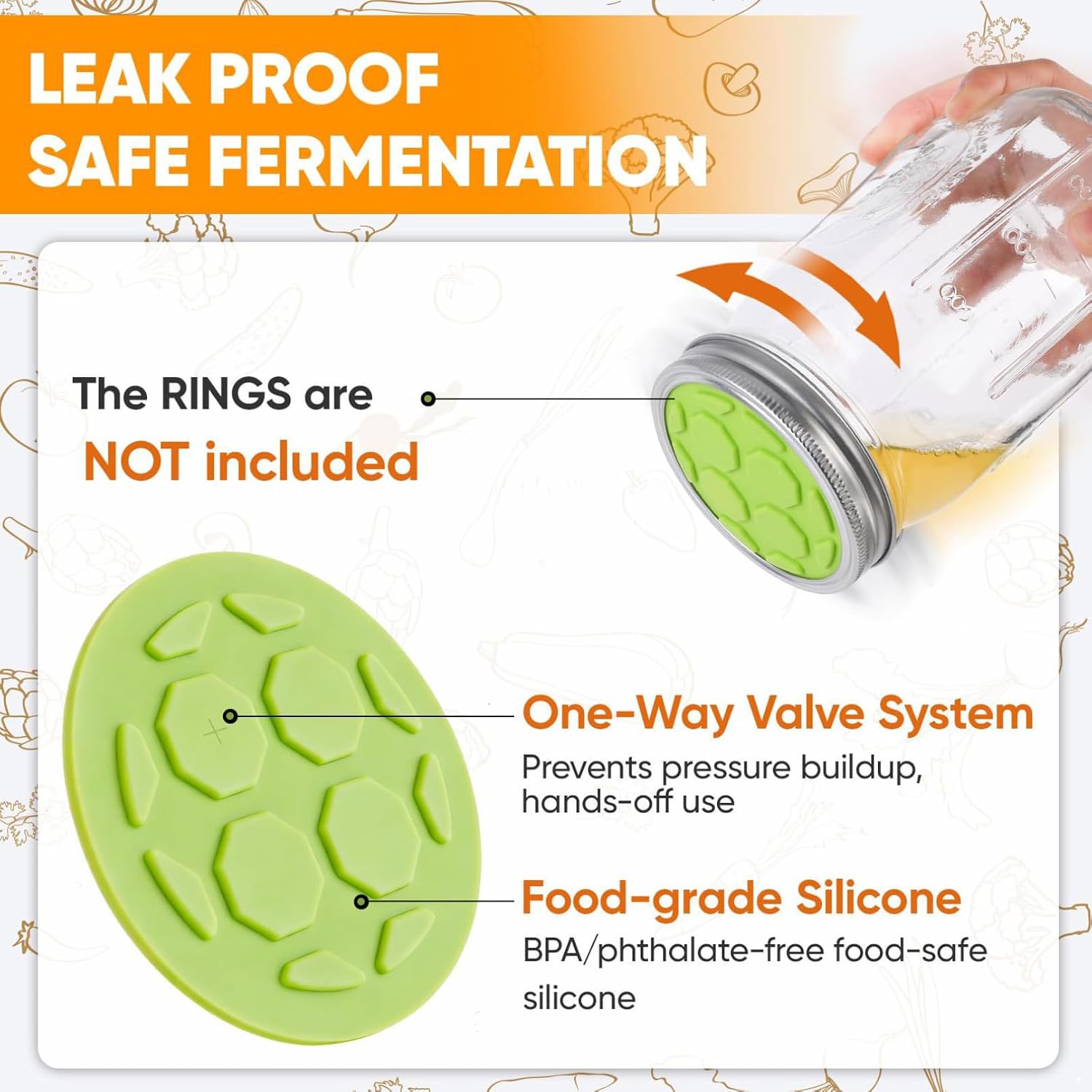 One-way Airlock Valve 4pcs Silicone Fermentation Lids Multicolor One Size
