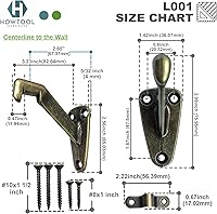 Vista 4 de Soporte de pasamanos resistente de latón antiguo, paquete de 3 HOWTOOL
