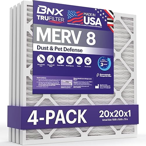Miniatura 120 de BNX TruFilter - Filtro de aire 14 x 25 x 1 MERV 8, electrostático plisado para defensa contra polvo y mascotas, para aire acondicionado, HVAC
