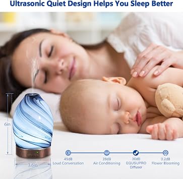 Essential Oil Diffuser Diffuser -Aromatherapy Diffuser for Essential Oils with Timer and 7 Colors LED Light Ultrasonic Diffuser with Auto Shut-Off, Home Office Decor&Gift(Storm Cloud)