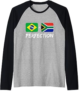 South African Plus Brazilian Perfect Mix Heritage Flag Raglan Baseball Tee