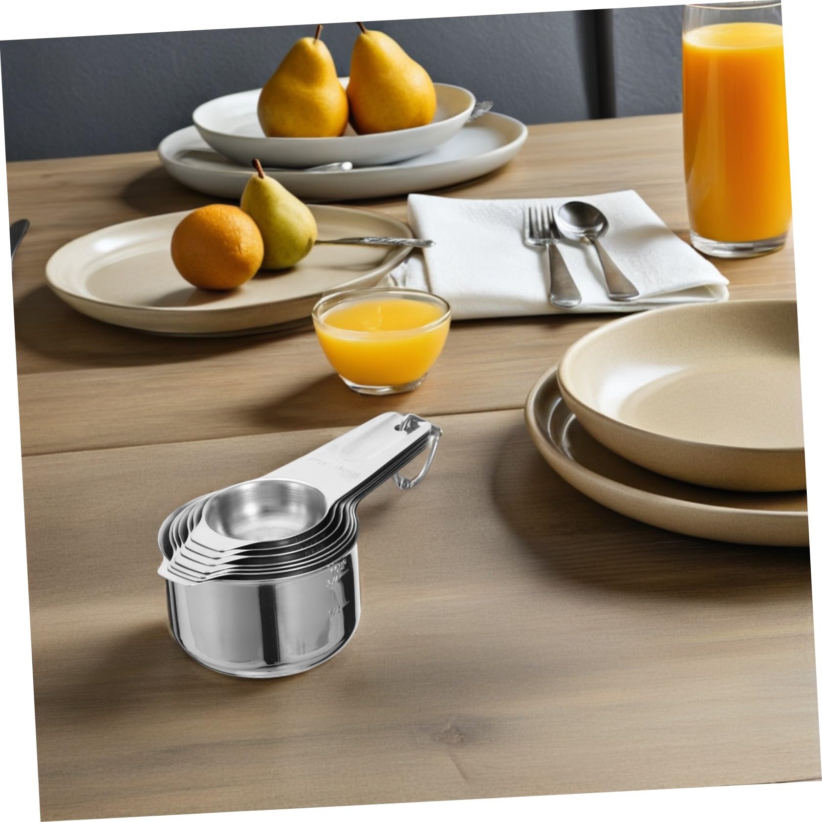 Alipis 2 ensembles Lot Tasses et Cuillères à Mesurer Acier Inoxydable Ergonomiques Suspension Outils de Cuisine pour Ingrédients Secs et Humides