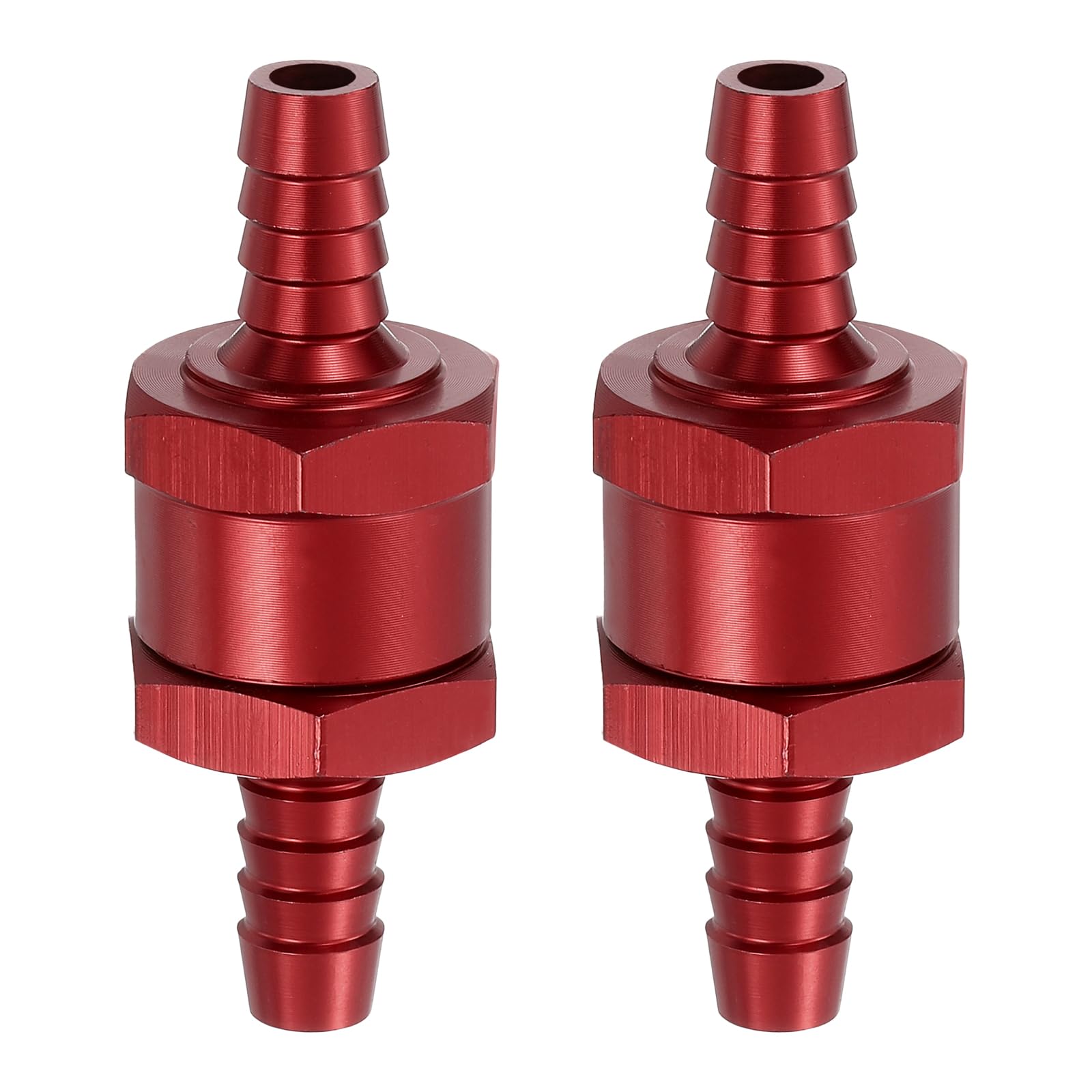 uxcell 2Pcs 8mm (5/16") Fuel Check Valve, Non-Return One Way Check Valve, Aluminum Alloy Control Accessories for Petrol, Diesel, Gas, Oil, Air, Water, Red-image-28