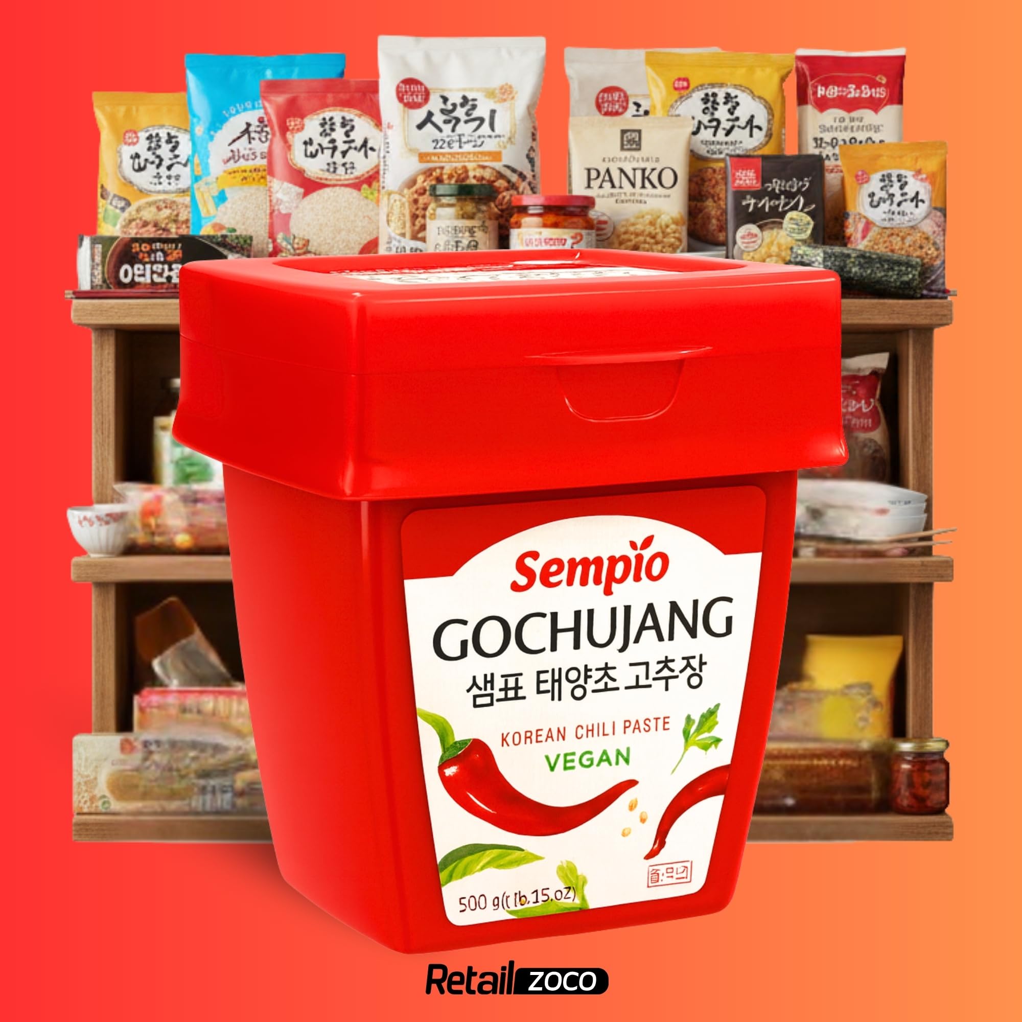 Pasta de chile Gochujang, Salsa Coreana de Guindilla y Arroz, Esencial para la cocina coreana, Ideal para preparar bibimbap, tteokbokki, marinadas para carnes o tofu, Contiene 2 botes de 500 gr — view 6