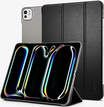 Spigen iPad Pro 11 (2025/2024) ile Uyumlu Kılıf Smart Fold Stand özellikli Vegan Deri Siyah Kapak - ACS07025 (Spigen TR Garantili)