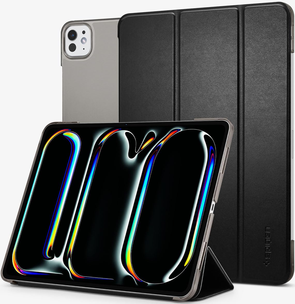 Spigen Smart Fold Full Cover Folio Case Case Compatible with iPad Pro 11inch M4 (2024) [Auto Sleep/Wake] [Trifold Stand] – Black