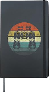 Retro Binoculars Funny Birdwatching Birding Birder Gift Hardcover Journal, Black
