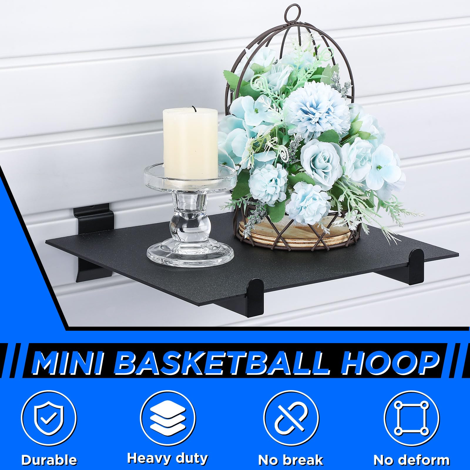 Yexiya Slatwall Ganci da 24 pezzi da 25,4 cm, accessori per pannelli Slatwall, ganci resistenti per doga, ganci da parete, ganci da esposizione per casa, garage, negozio, camera, accessori per