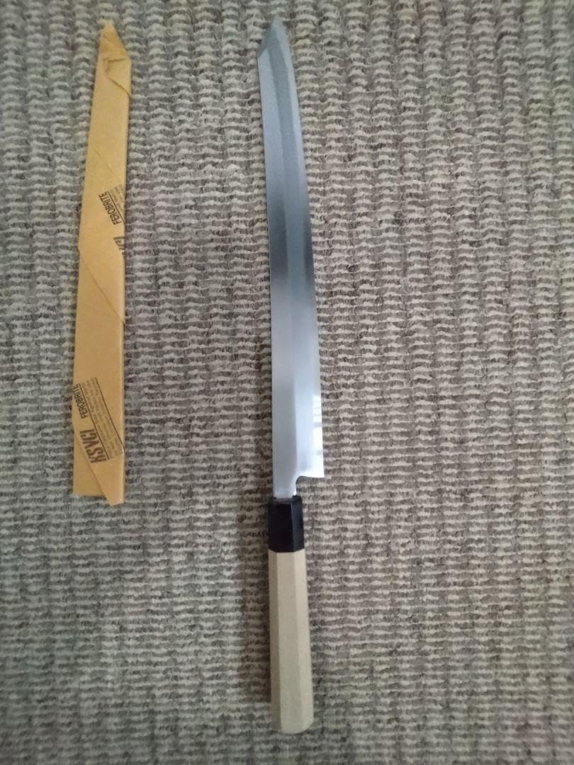 柳切り付け 尺2 青鋼 青二鋼 勘所切付柳刃包丁 270