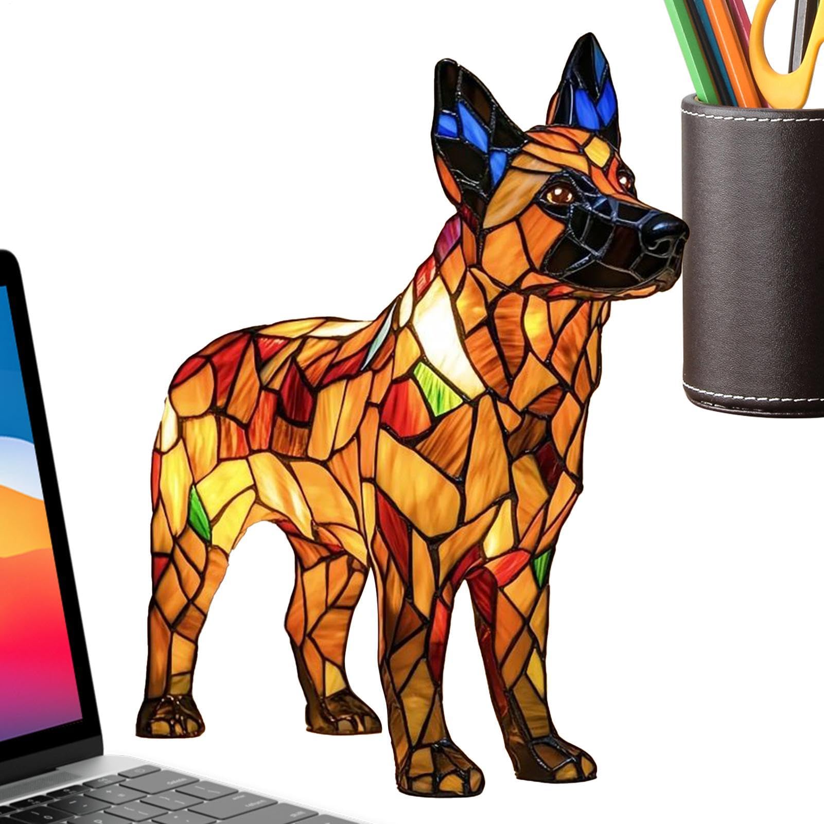 Lampe Animaux Mignons Veilleuse de Table en Résine Teintée avec Design de