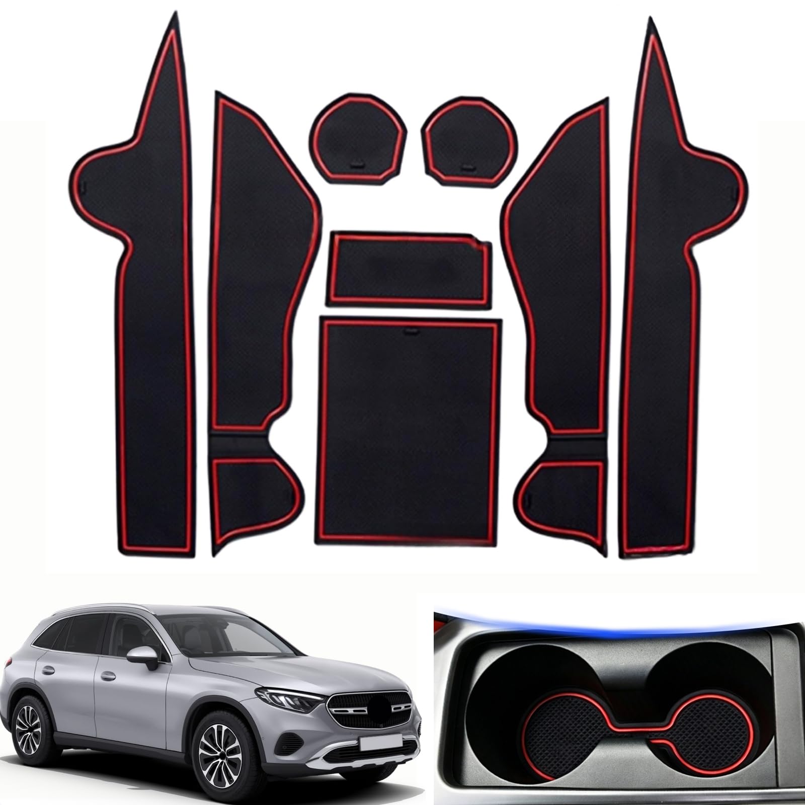 Portavasos y alfombrillas de bolsillo Benz GLC260 antipolvo en negro