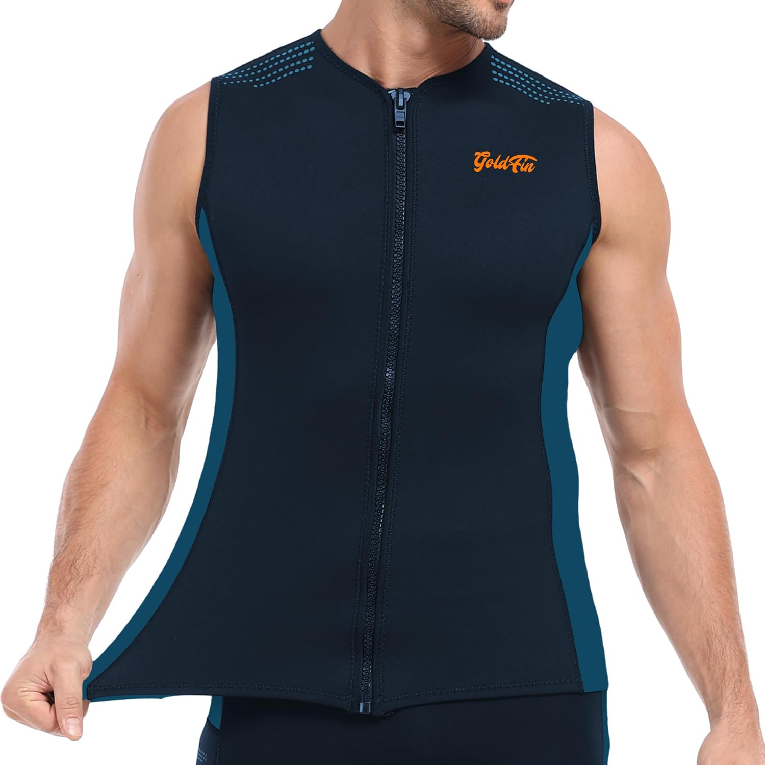 GoldFin Mens Wetsuit Vest, Sleeveless Wet Suits Tops for Men 2mm Front Zip Neoprene Jacket Swimming Diving Surfing Snorkeling - Image 7