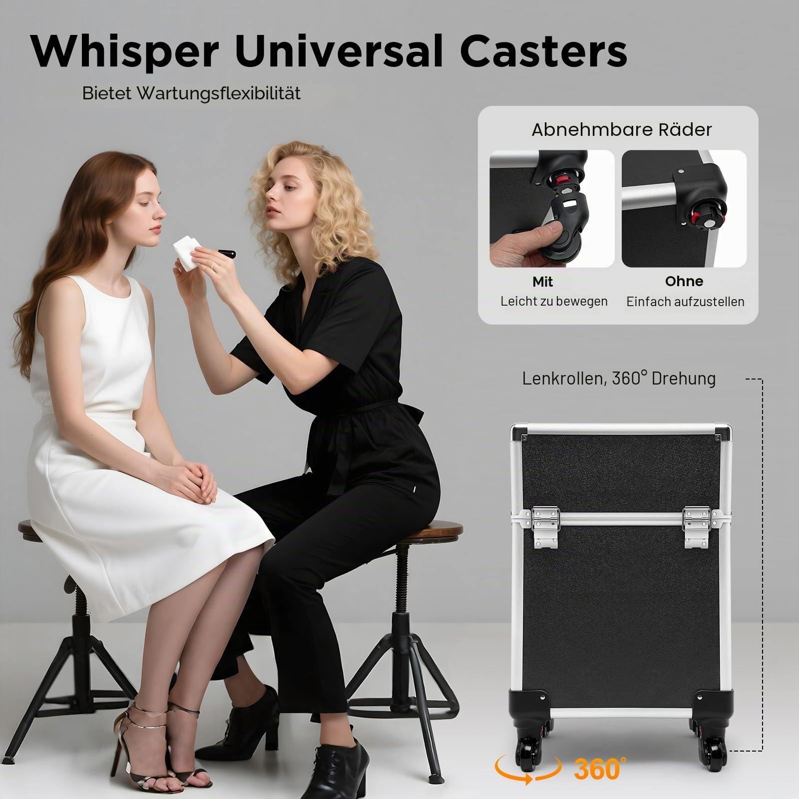 Trolley Kosmetikkoffer Friseurkoffer Multikoffer Schmuckkoffer Schminkkoffer Rollkoffer mit 4 Universalrollen