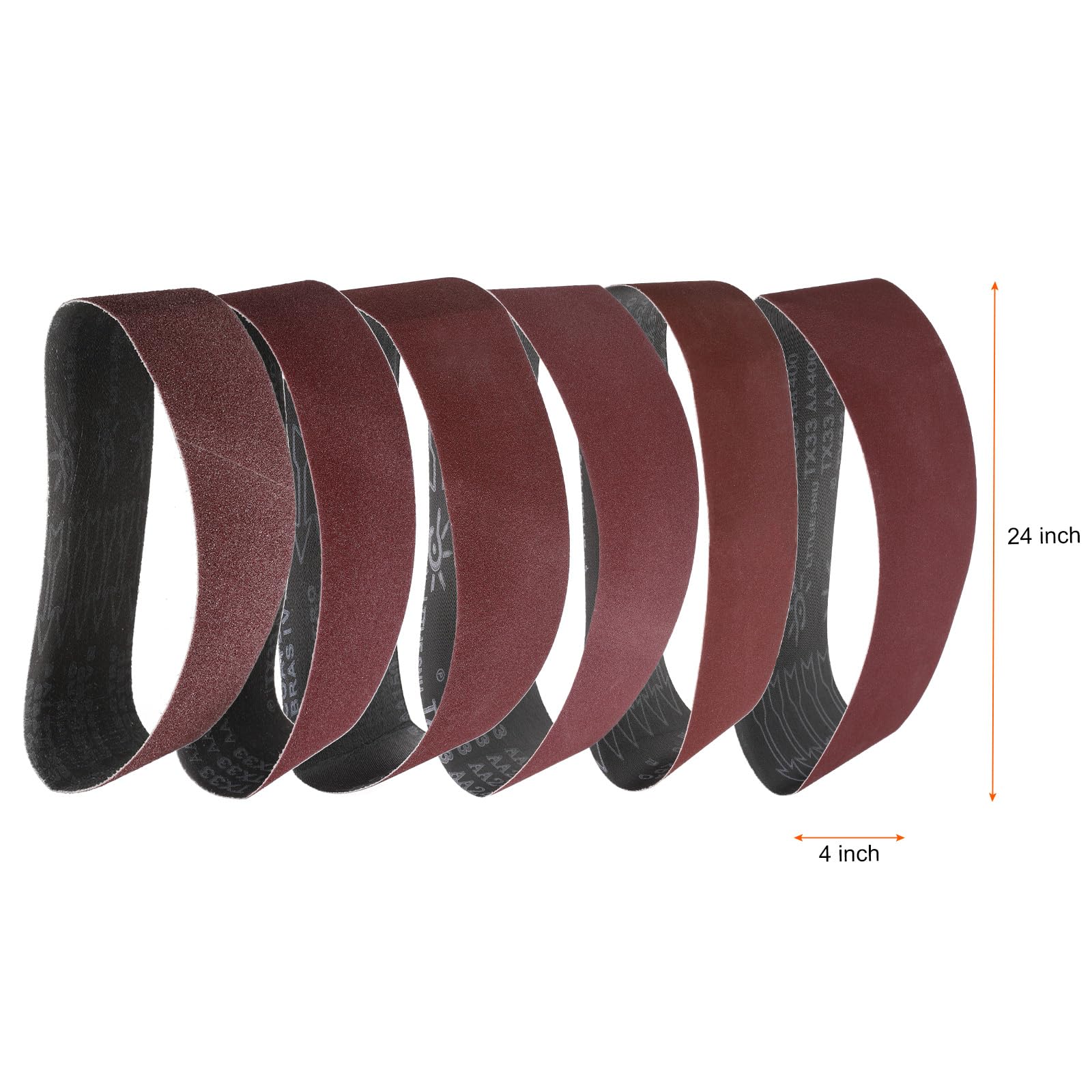 QUARKZMAN 18 Piezas Banda Lijado 4 X 24" 3 Piezas Cada Grano 60/120/150/240/320/400 Óxido Aluminio Unión A Ras Para Papel Lija Banda Para Metal Carpintería Reparación Automotriz