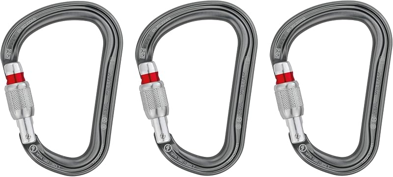 Petzl William Rock Climbing Carabiner | Large, Pear-Shaped, Locking, for Belay Stations & Belaying on a Munter Hitch