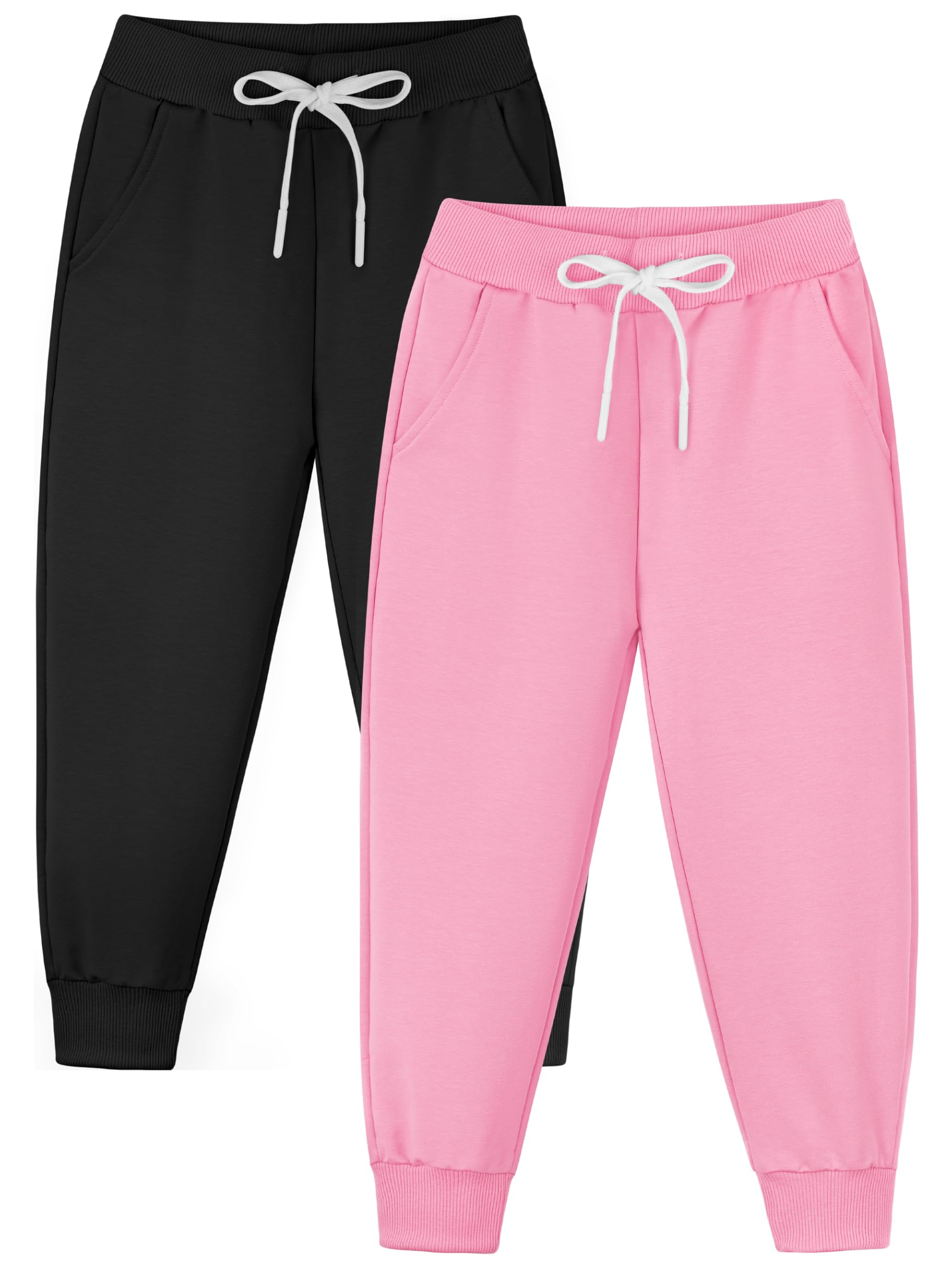 Ruisita 2er Pack Mädchen Jogginghose Kinder Trainingshose Mädchen Jogger Sweatpants Bequeme Baumwoll-Jogginghose für Kleinkinder