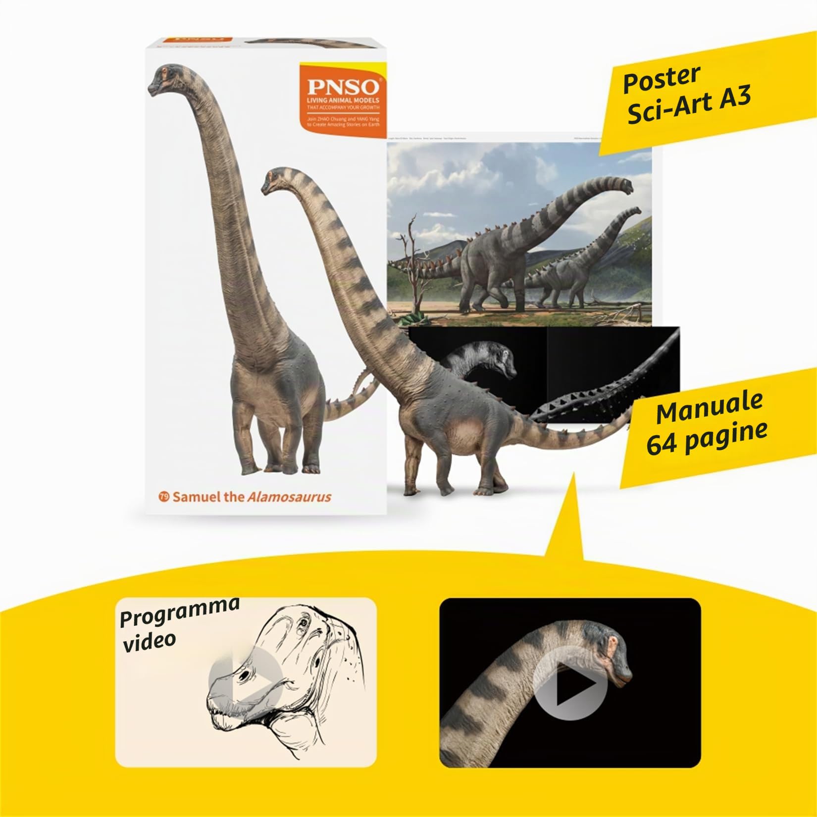AMITD 79 Alamosaurus Model Saltasauridae PVC Animal Figure Collection Dinosaur Decor Gift for Adult