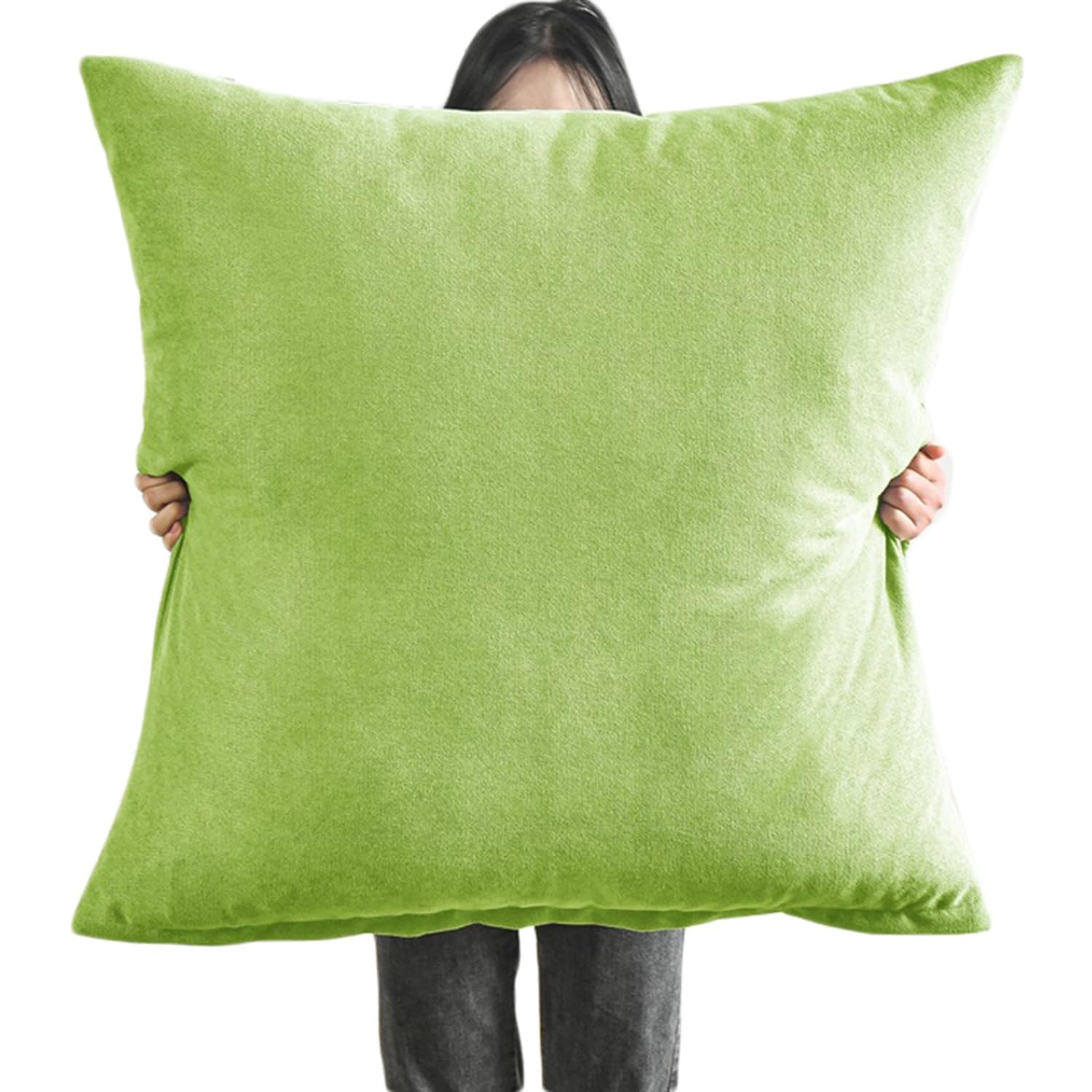 Aqigr Fruit Green Cushion Covers Decorative Throw Pillow Cover 80X80 Cm 70X70 Cm Thick Fabric Square Pillow Cases Protectors 50X50 Cm 60X60 Cm For Couch Sofa Bed With Invisible Zipper(,50X50cm/20X20in)