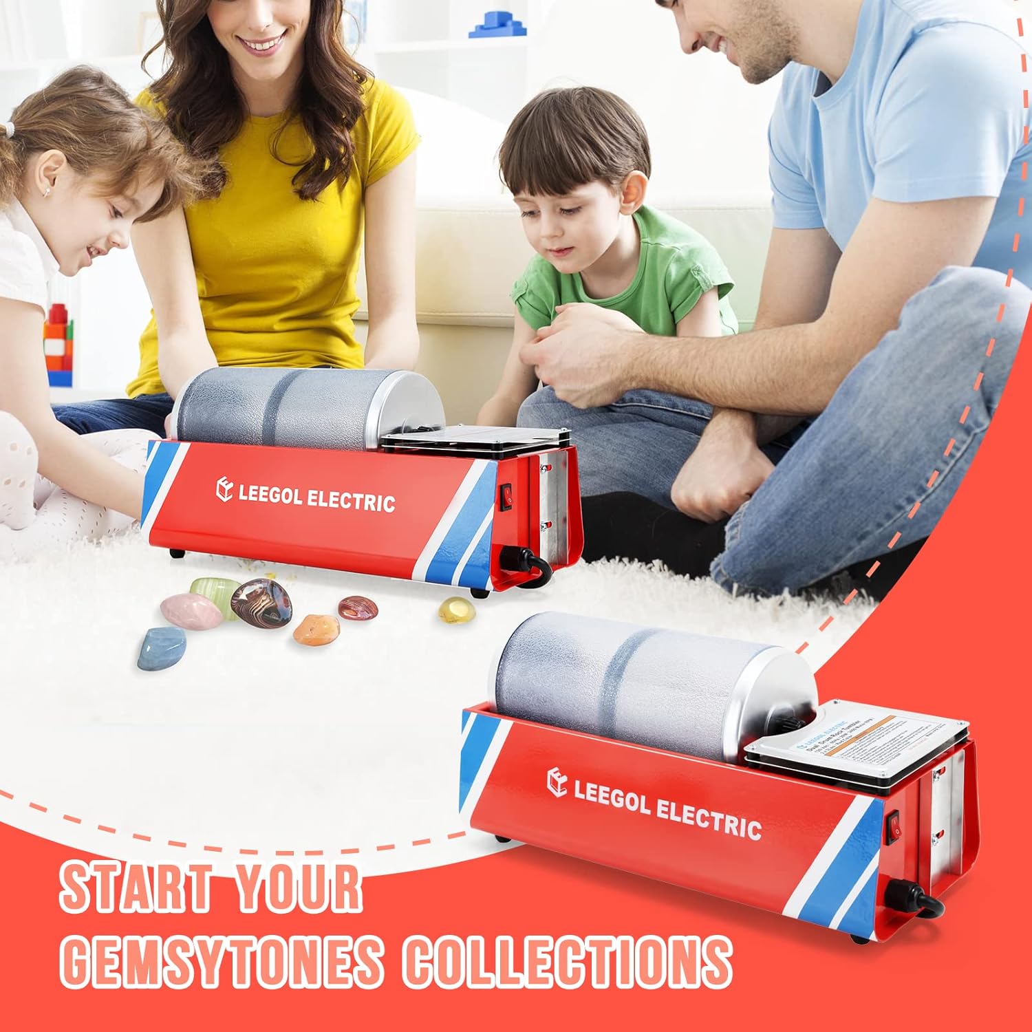 Leegol Electric Rock Tumbler 6LB Machine Pro Double Barrel