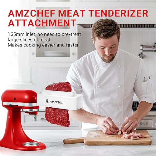 Miniatura 6 de Ablandadores de carne para mezclador KA, herramienta ablandadora de carne de acero inoxidable con longitud mejorada de 6.5 pulgadas, apto para